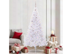 Vidaxl Árvore De Natal Artificial Com 300 Leds Branco 210 Cm Pvc E Aço