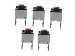 Conjunto De 5 Interruptores De Botão Subminiatura Silenciosos E De Alta Sensibilidade.