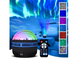 Projetor 2 em 1 de Aurora Boreal e Ondas do Oceano, Lâmpada Projetora Led Rgb com Intensidade Ajustável e 7 Efeitos de Luz BRILVIBERA