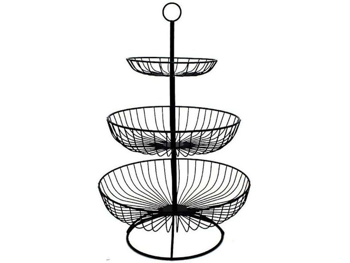 Cesta De Frutas De Metal, Cesta De Frutas De Arame De Ferro, Cesta De Armazenamento, Preta