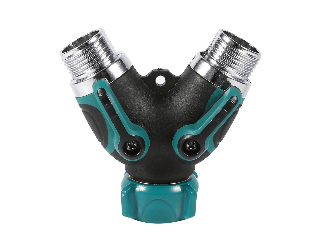 1 Peça Adaptador De Conector De Mangueira Reforçado Com Válvula Em Y De 2 Vias Npt3/4"