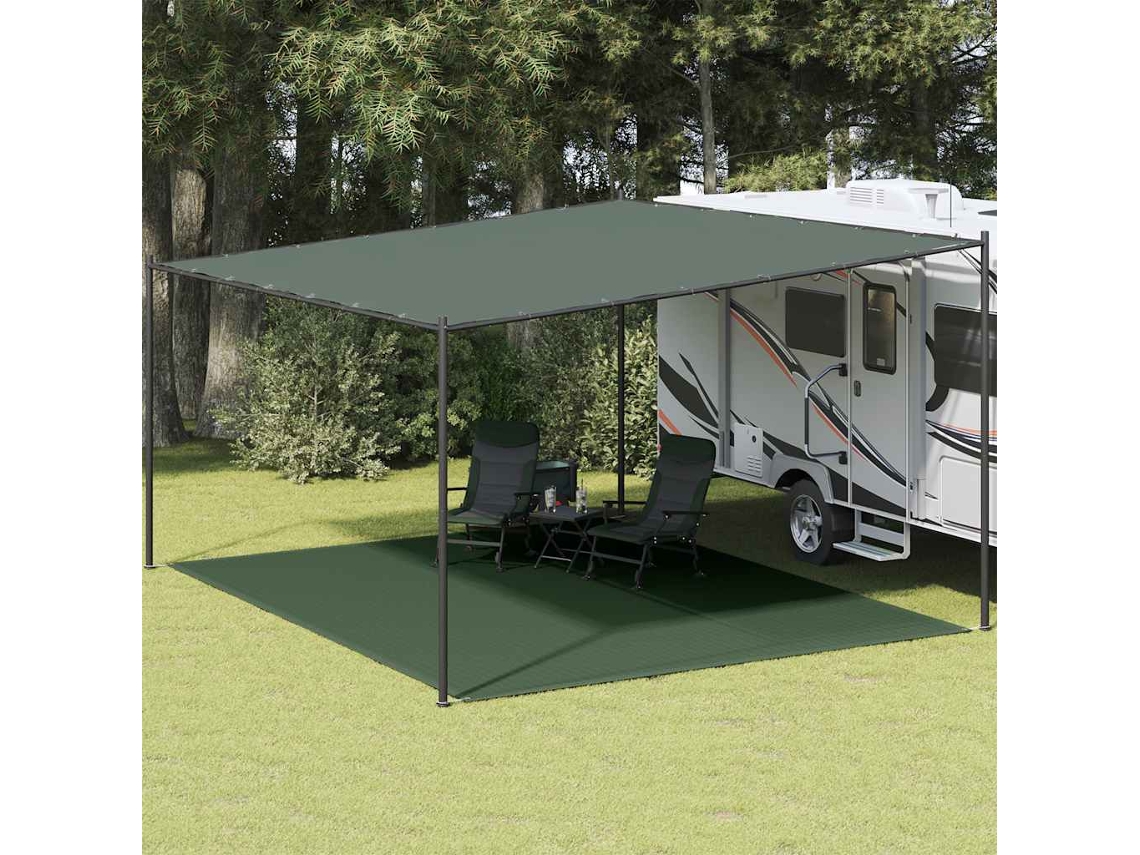 Vidaxl Tapete De Campismo Para Tenda Pead 400x500 Cm Verde-escuro