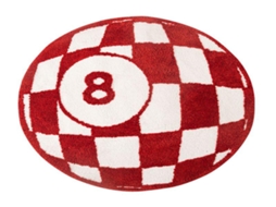 Lurelia Tapete Redondo 8 Bolas Antiderrapante Lavável Preto Vermelho 99 Cm Banheiro