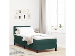 Vidaxl Cama Box Spring Led Verde Escuro 80 X 200 Cm Veludo