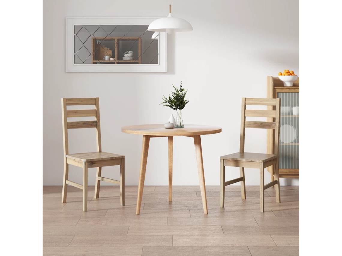 Vidaxl Cadeiras De Jantar 2 Pcs Madeira Acácia Maciça