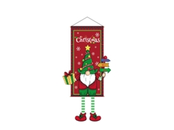 Lurelia Cenário Natalício Faixa Festa Natal Pano Fundo Pendurar Tecido 011 Estilo Gnomo 110 X 40 Cm