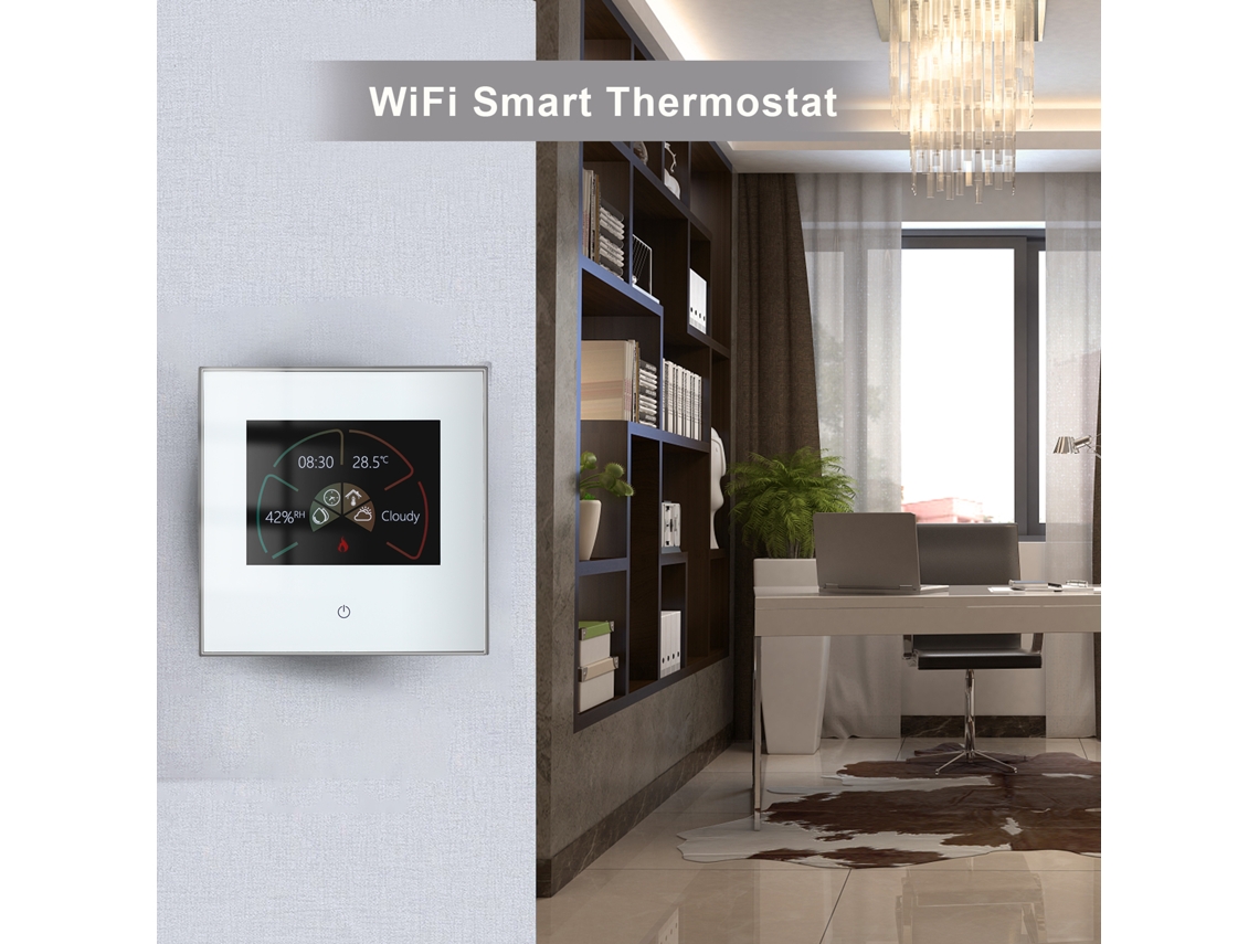 Termostato WiFi Programável, App e Alexa, Piso Elétrico, 16A | S/MARCA