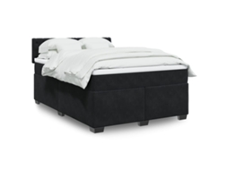 Vidaxl Cama Com Molas/colchão 140x190 Cm Veludo Preto