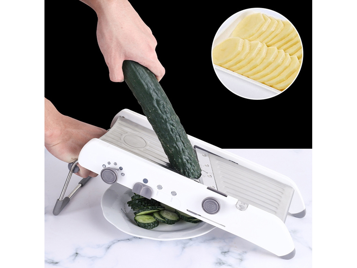 Multiuso para Cozinha com Corte Ajustável, Mandolim Queimador de Gordura com Lâmina de Aço Inoxidável para Preparação Segura e Personalizada Slowmoose