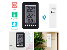 Despertador De Parede Com Temperatura, Termômetro Digital, Estação Meteorológica Interna E Externa SUNNY SPACES
