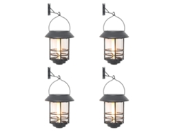 Solar Outdoor Wall Lantern, Solar Outdoor Wall Lanterns Vidaxl Preto Plástico (n/a)