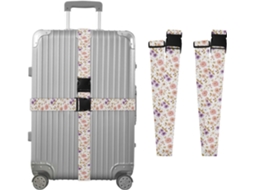 Conjunto De 2 Alças Para Malas Com Estampa Floral Desenhada À Mão, Alças De Viagem, Acessórios Para Cintos, Conector De
