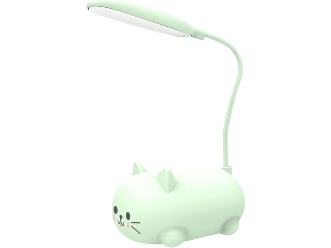 Luminária Usb Em Formato De Gato, Luminária De Leitura Em Abs Com Proteção Para Os Olhos, Luminária De Cabeceira
