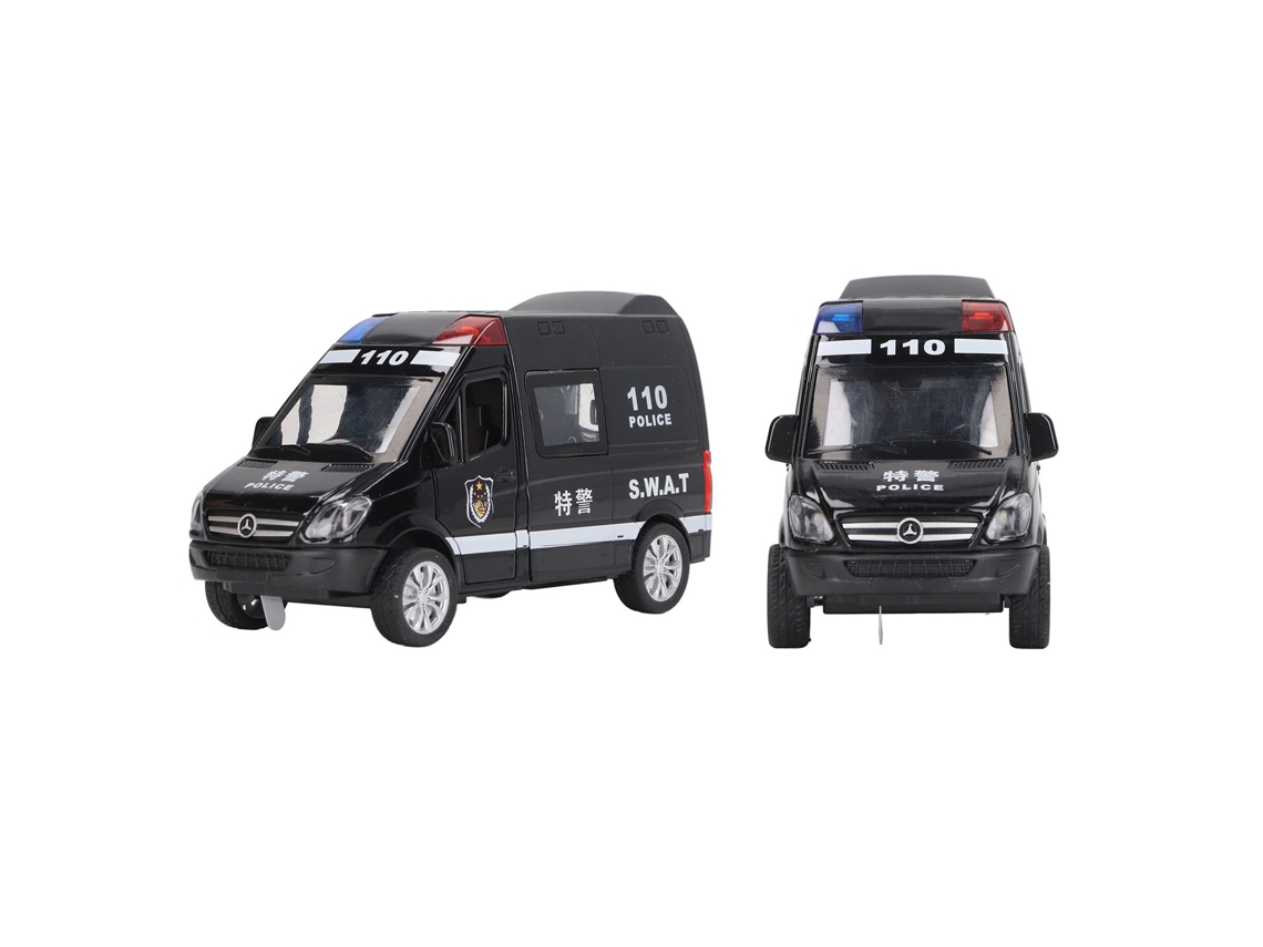 Primerox modelo de Carro de Liga Metálica 5 Portas com Luz e Música para Crianças Polícia Especial