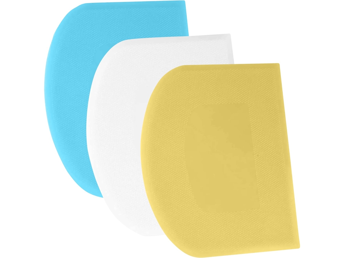 Raspador de Massa, Cartão de Massa 3pcs Azul, Amarelo e Branco ZYBLSSBB