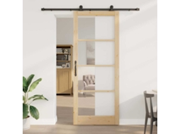 Vidaxl Porta Deslizante Orkdal 93 X 232 Cm Natural E Preto