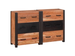 Vidaxl Buffet 3 Unid. Castanho 110 X 30 X 75 Cm