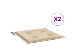 Chair Cushion, Chair Cushions Vidaxl Bege Tecido (40 X 40 X 4 Cm)