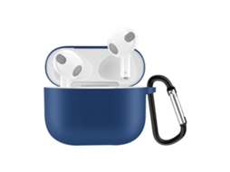 Capa protetora de silicone sólido para fones de ouvido AirPods 3, com gancho GIECY (verde escuro)