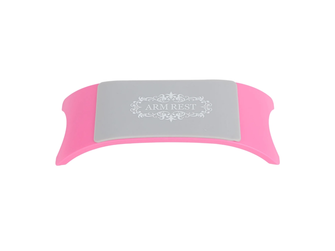 Apoio de pulso em silicone para descanso de mãos, ideal para mesa de manicure e pedicure. Cor: Rosa.