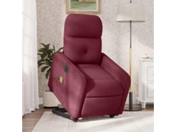 Vidaxl Poltrona Elevatória De Massagens Elétrica Tecido Vermelho Tinto