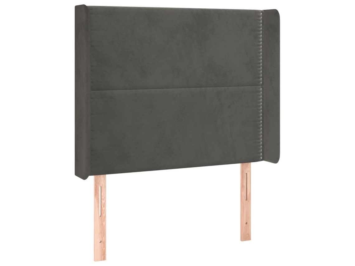 Cabeceira com Abas Veludo Cinzento Escuro MAISON EXCLUSIVE (103x16x118 cm)