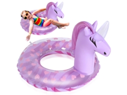 Boia Inflável Para Crianças, Com Padrão De Unicórnio Brilhante, Ideal Para Atividades De Verão Ao Ar Livre, Resistente E Antitombo, Perfeito