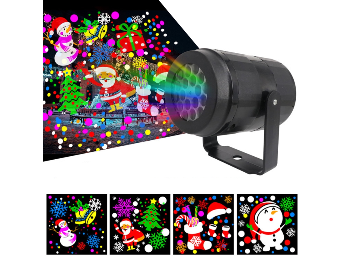 Lâmpada Projetora Led Natal 16 Padrões Decorativo Festa Instalação Fácil Plug And Play | S/MARCA