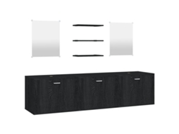 Conjunto de 6 Móveis para Casa de Banho, Madeira Preto MAISON EXCLUSIVE