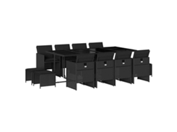 Garden Dining Set, Garden Dining Sets Vidaxl Preto Rattan / Vime (n/a)