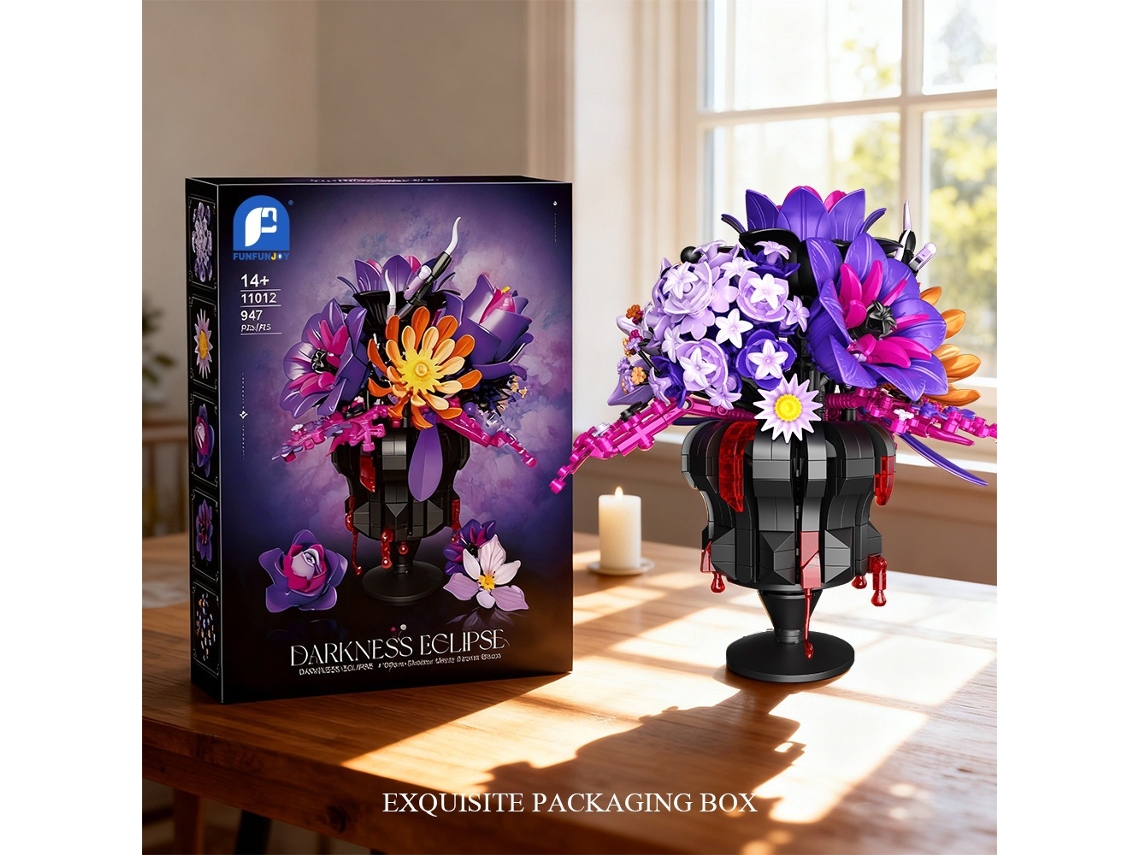 (947 Peças) Brinquedo De Montar Com Blocos De Construção Para Decoração Criativa De Mesa, Simulando Flores.