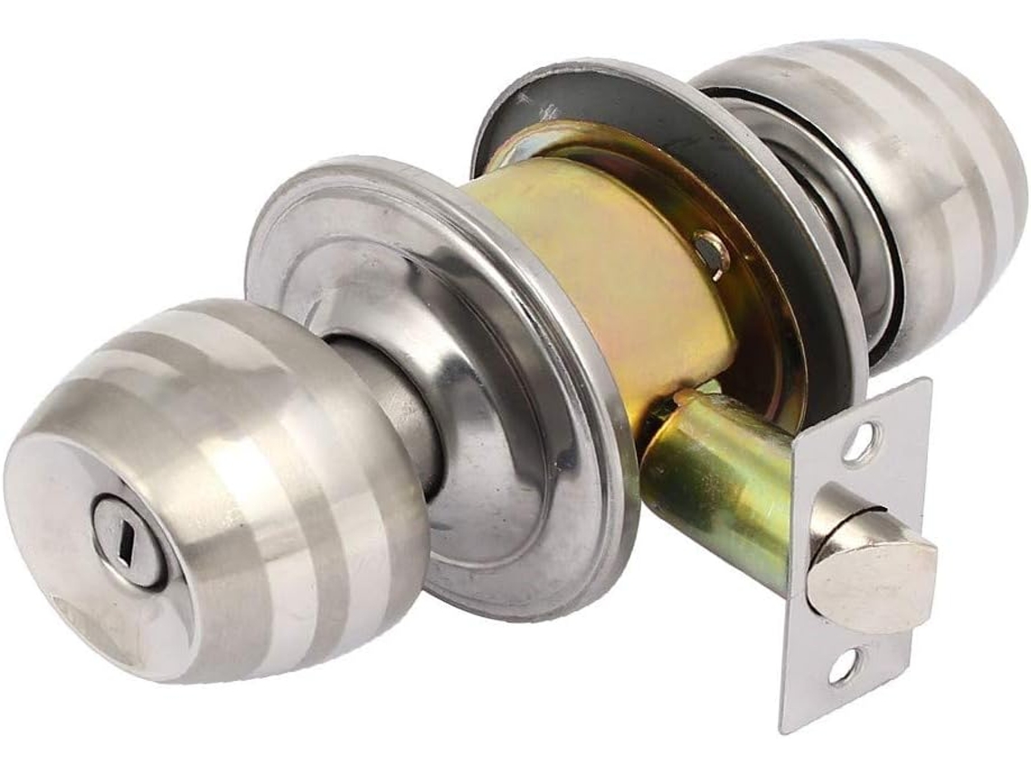 Novo Conjunto De Fechadura Porta Com Maçaneta Redonda Metal Lon0167 Para Quarto Residencial, Com Privacidade Garantida E
