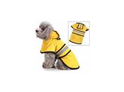 Capa De Chuva Canina, Com Capuz, Refletora, Impermeável, Em Pu