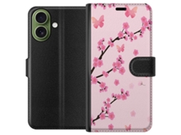 Capa Carteira Compatível Com Apple Iphone 17 Com Estampa Floral.