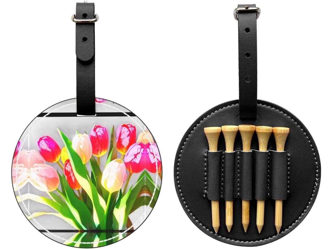 Bolsa para Tees Bright Tulips, preta, fácil de transportar e eficiente, S/MARCA