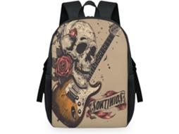 Mochila Tropicallife com Estampa de Caveira Rosa em Formato de Guitarra Elétrica para Crianças 32 5 X 15 X 44