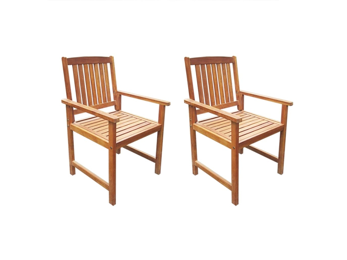 Vidaxl Cadeiras De Jardim 2 Pcs Madeira Acácia Maciça Castanho