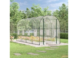 Vidaxl Estufa 160x400x190 Cm Pvc E Aço Revestido A Pó Transparente