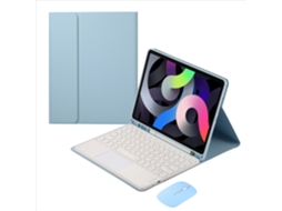 Lurelia Capa Com Teclado Bluetooth Para Ipad 7 10.2, Com Touchpad, Layout Pt, Cinza Azul E Branco