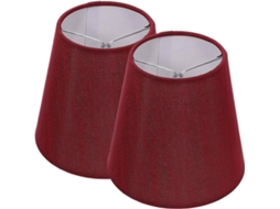 Conjunto De 2 Cúpulas Cilíndricas De Tecido Vermelho Escuro Com Encaixe Para Luminária De Parede, Lustre Ou Teto (pequenas)