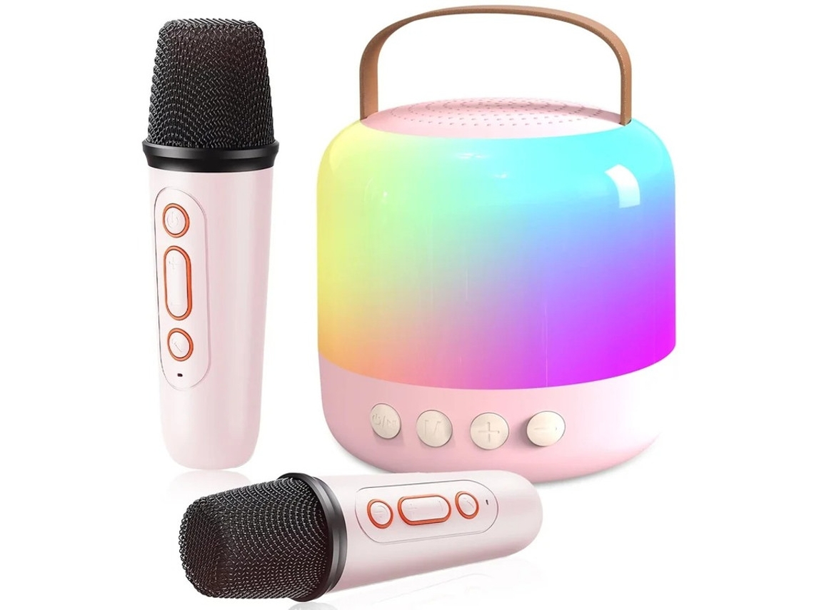 Mini Máquina De Karaokê Para Crianças Alto Falante Bluetooth Portátil Com 2 Microfones Sem Fio Presentes De Brinquedo De Aniversário Para Yizhood