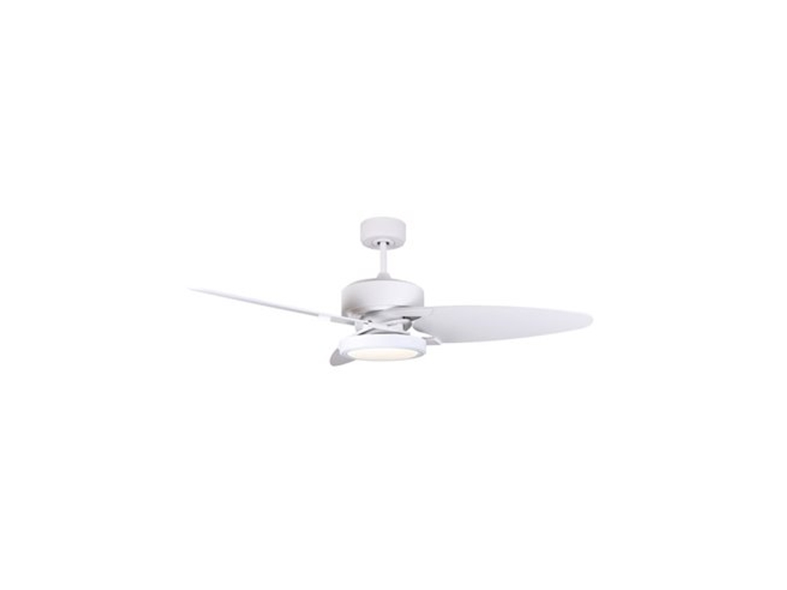 Ventilador Dc Cross 30W Branco 3 Lâminas Branco/Faia 6 Velocidades 3 Cores 3250Lm132D Remoto Memória e Temporizador FABRILAMP
