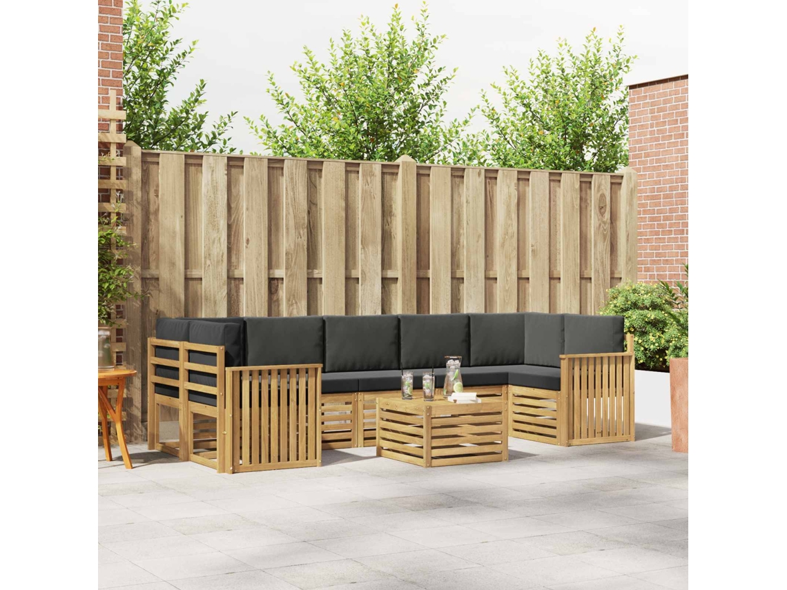 Vidaxl Conjunto De Sofás Para Exterior 8 Unid. Branco E Antracite