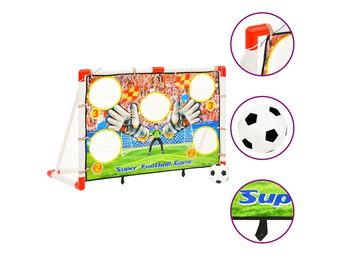Vidaxl Baliza De Futebol Infantil Com Parede De Golos 120x51x77,5 Cm