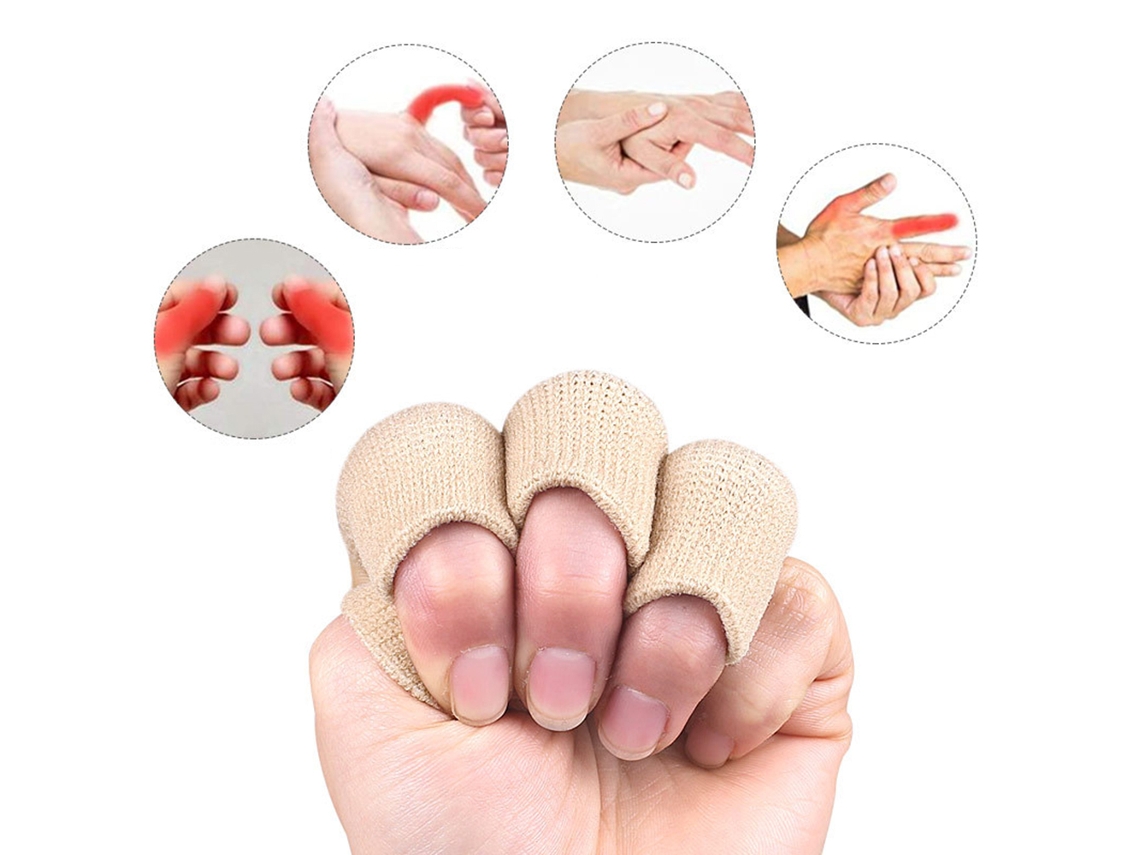 Mangas de Dedo 10pcs Suporte Elástico Respirável para Esportes como Basquete e Badminton