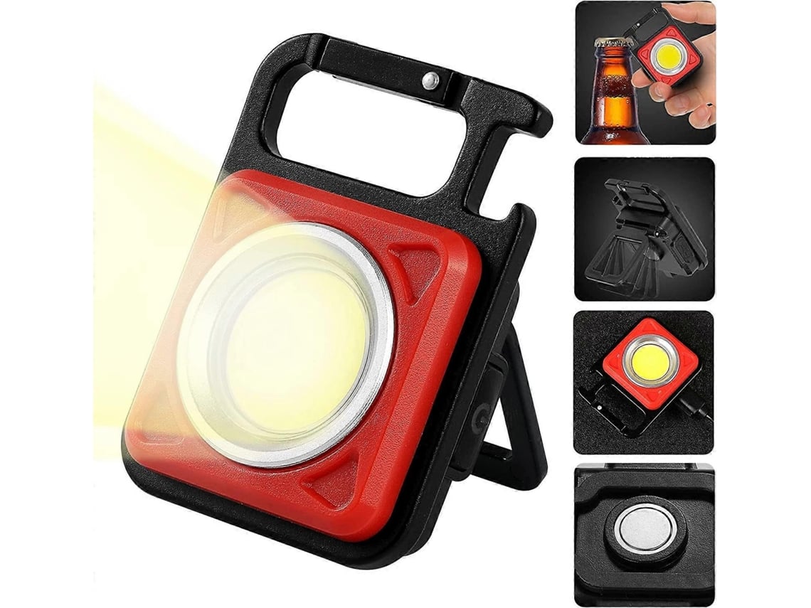 Rebe linterna Led Mini Recargable, 800 Lumens com Base Magnética, Luz de Trabalho para Oficina, Emergências e Exterior, Usb c, Alumínio e Pc