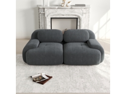 Sofá Loveseat 82 Modular Combinável, Com Braços Curvos, Base Antiderrapante E Estofamento Elástico, Para Sala, Quarto E Cinema Em Casa Cinza Mobrio