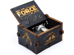 Caja De Música De Madera Negra Star Wars, Antigua Tallada, Manual, 18 Tonos, Regalo Ideal