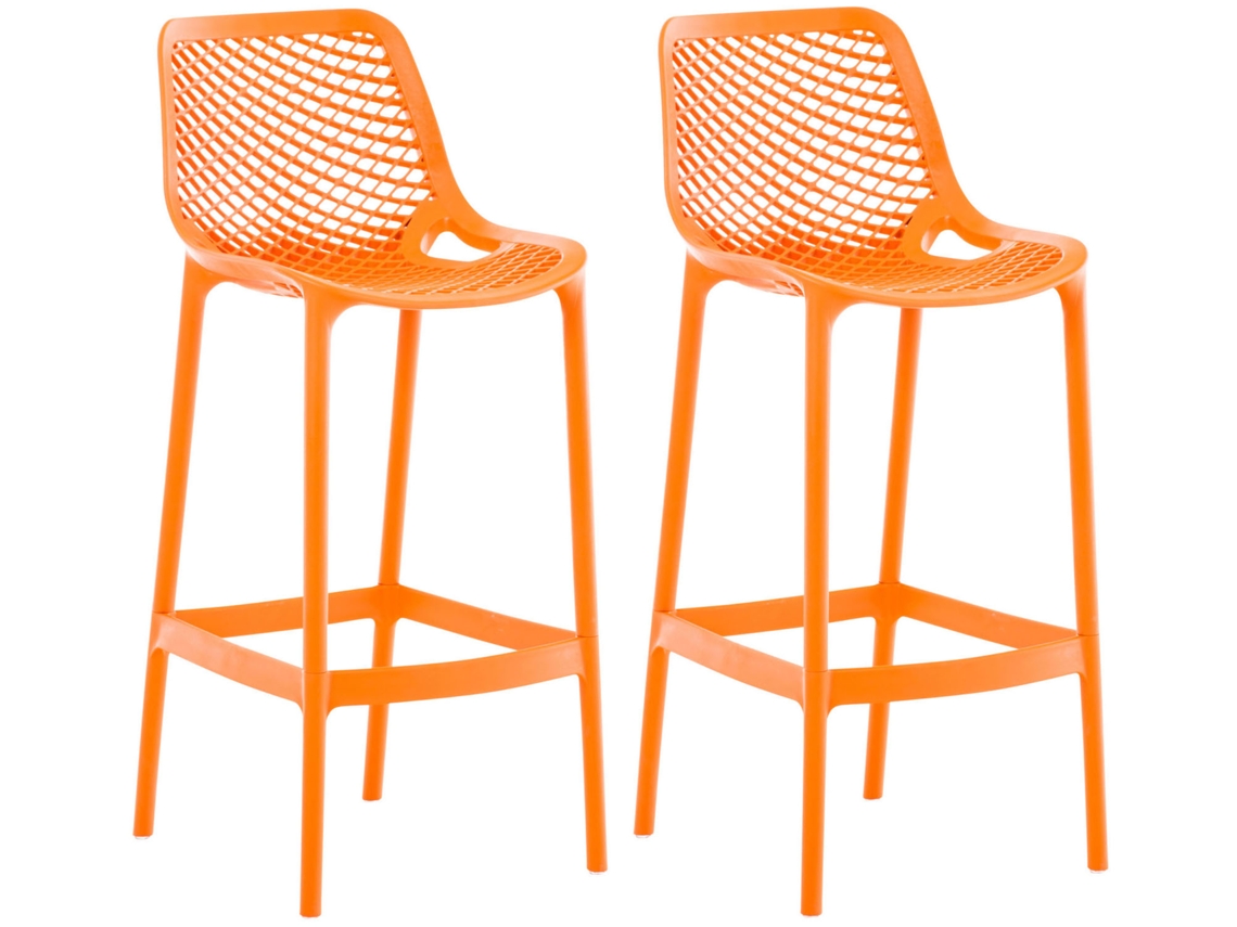Conjunto de 2 bancos de bar exteriores Air laranja CLP