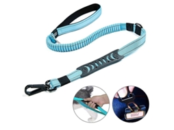 Collar Para Cães Grandes Até 40kg, Collar Elástico Reflexivo Com Alças Acolchoadas E Clasp D-ring Antioxidante Azul